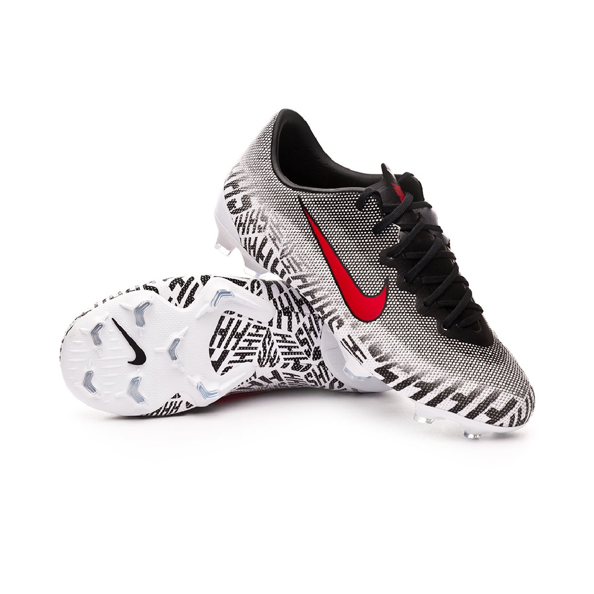 Football Boots Nike Kids Mercurial Vapor XII Elite Neymar Jr FG  White-Challenge red-Black - Football store Fútbol Emotion