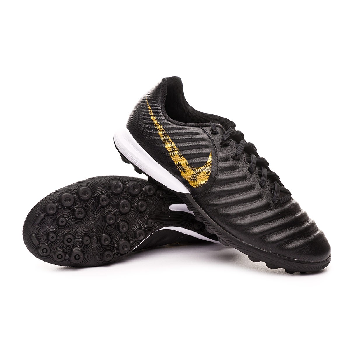 Zapatilla Nike Tiempo LegendX VII Pro Turf Black-Metallic vivid gold -  Tienda de fútbol Fútbol Emotion