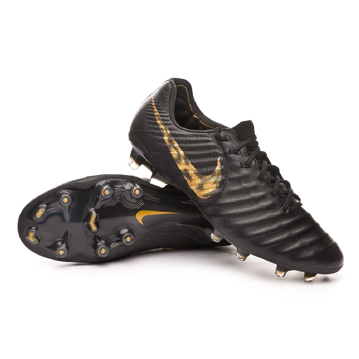 Football Boots Nike Tiempo Legend VII Elite FG Black-Metallic vivid gold -  Football store Fútbol Emotion