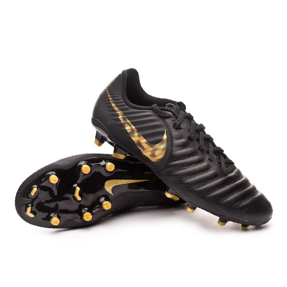 Football Boots Nike Tiempo Legend VII Academy FG Black-Metallic vivid gold  - Football store Fútbol Emotion