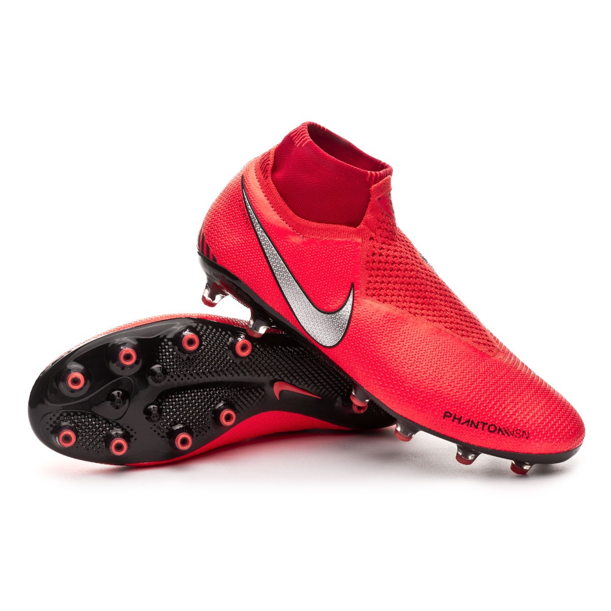 Football Boots Nike Phantom Vision Elite DF AG-Pro Bright crimson-Metallic  silver - Football store Fútbol Emotion