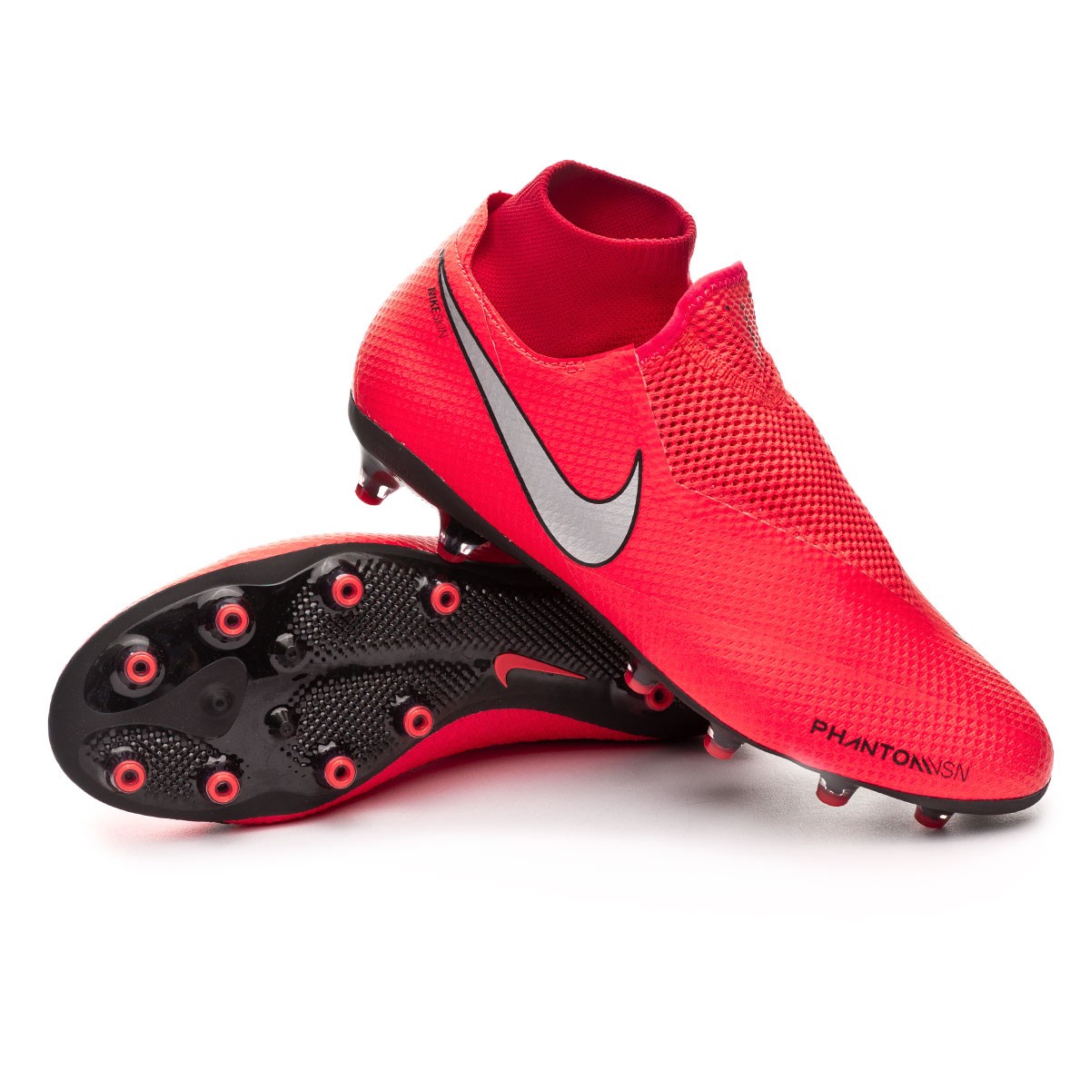 Football Boots Nike Phantom Vision Pro DF AG-Pro Bright crimson-Metallic  silver - Football store Fútbol Emotion