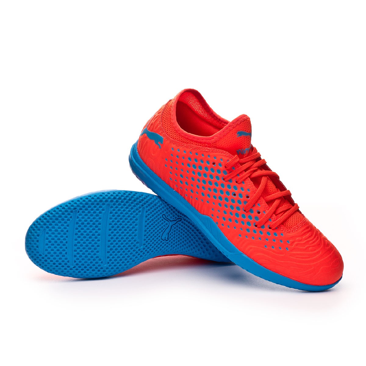 Futsal Boot Puma Future 19.4 IT Red blast-Bleu azur - Football store Fútbol  Emotion