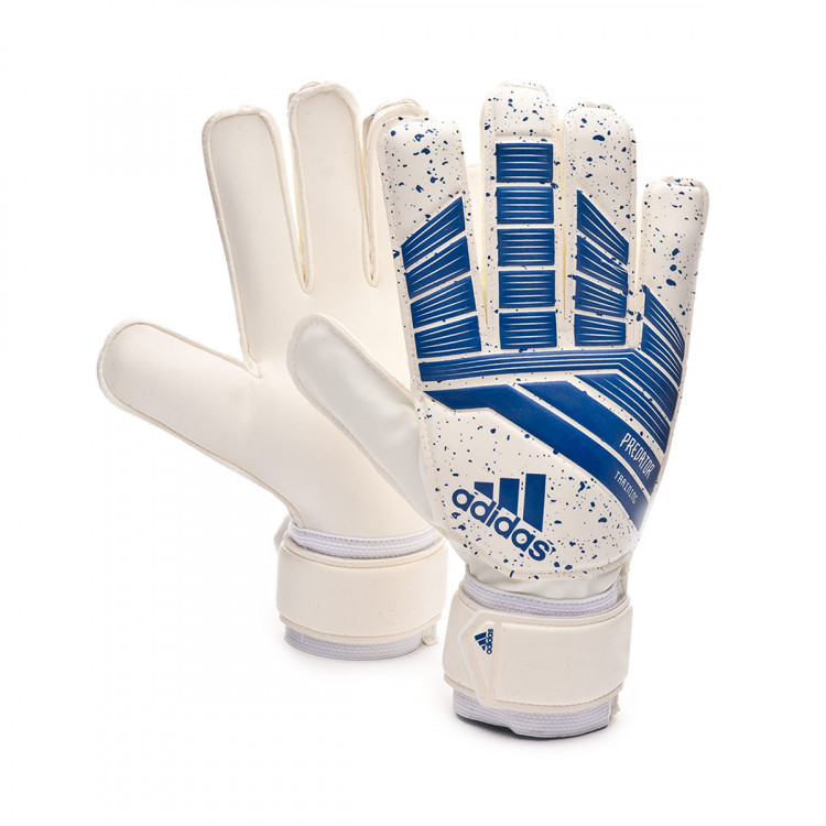 blue and white adidas football gloves