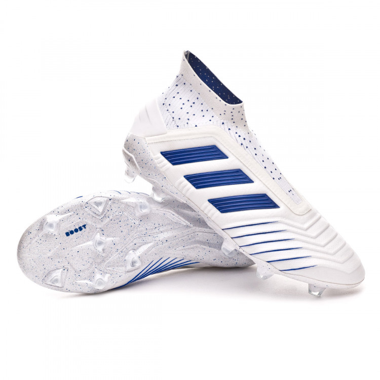Football Boots adidas Predator 19+ FG White-Bold blue - Football 