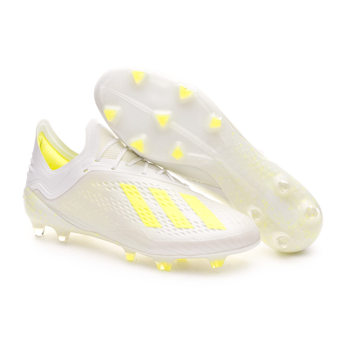Scarpe adidas X 18.1 FG White-Solar yellow-White - Negozio di calcio Fútbol  Emotion