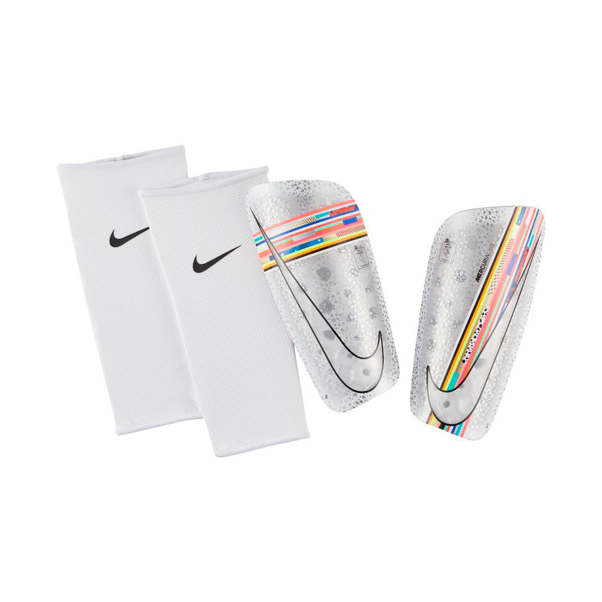 Espinillera Nike Mercurial Lite LVL UP White-Multicolor-Black-White -  Tienda de fútbol Fútbol Emotion