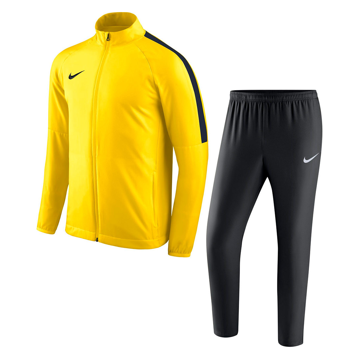nike yellow and black tracksuit