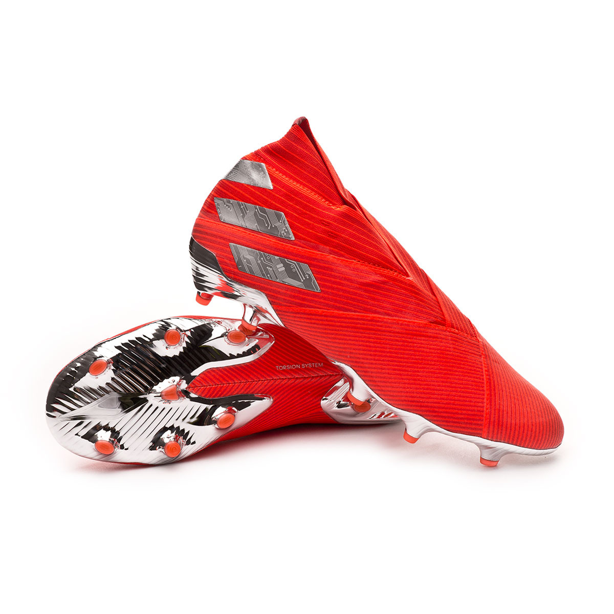 Zapatos de fútbol adidas Nemeziz 19+ FG Active red-Silver metallic-Solar  red - Tienda de fútbol Fútbol Emotion
