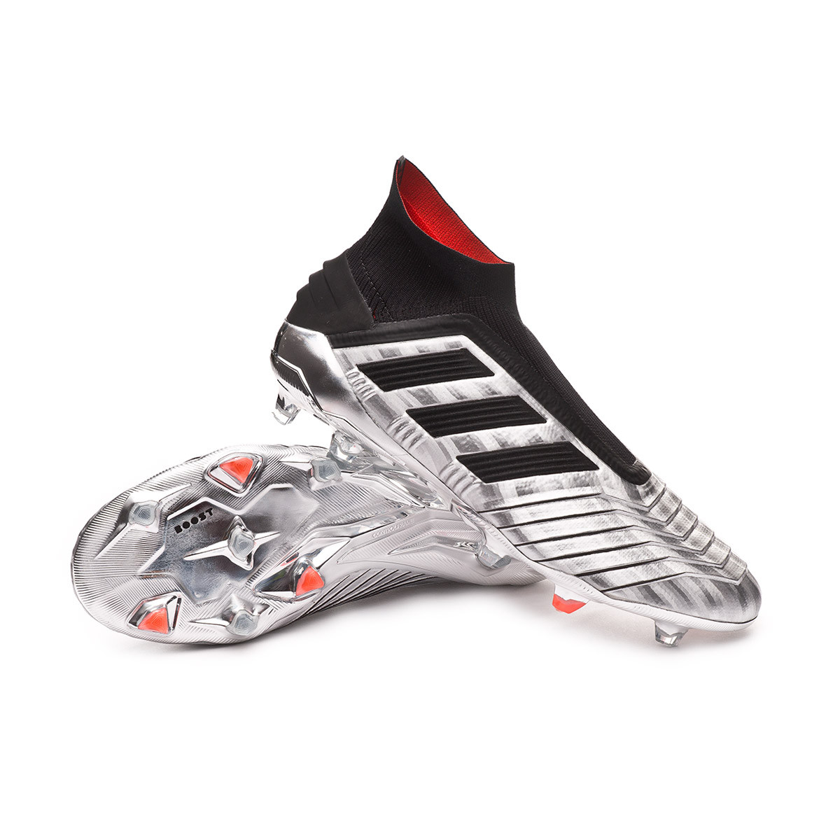 silver football boots