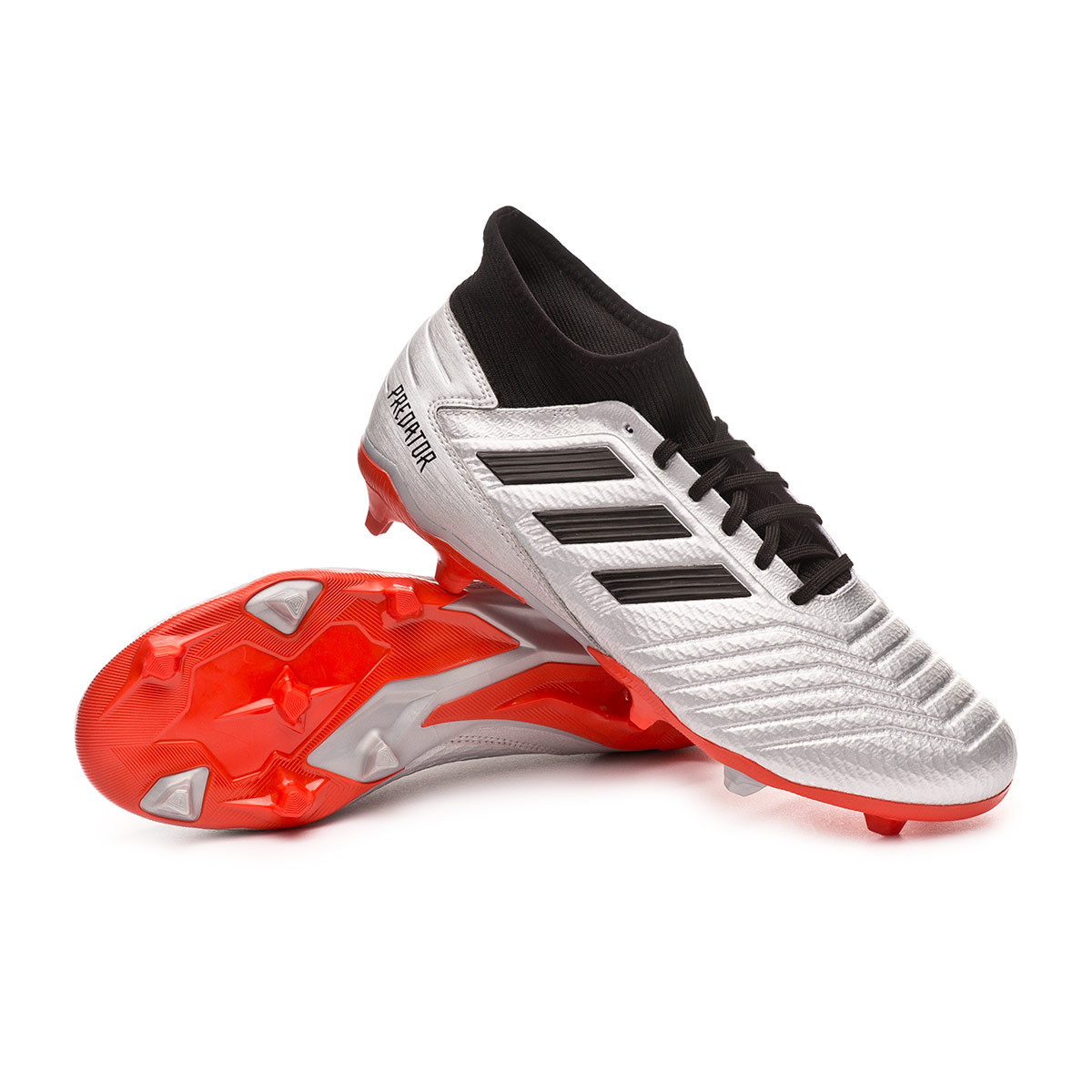 Football Boots adidas Predator 19.3 FG Silver metallic-Core black-Hi red -  Football store Fútbol Emotion
