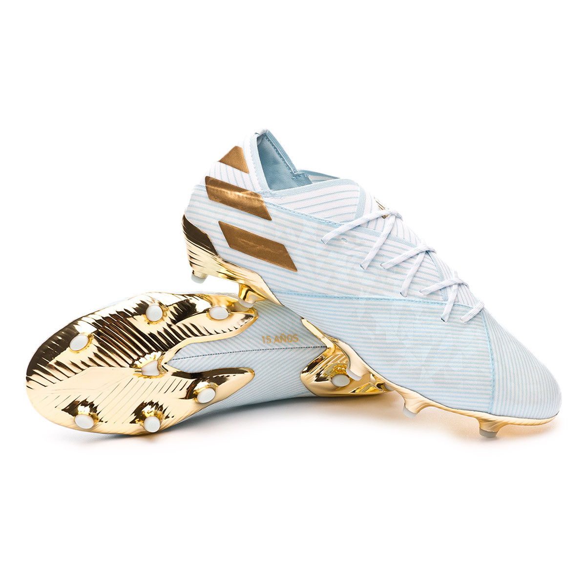 Scarpe adidas Nemeziz Messi 19.1 FG 15 Years Boaqua-Gold metallic - Negozio  di calcio Fútbol Emotion
