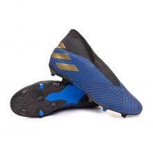 Football Boots Adidas Nemeziz 19 3 Laceless Fg Football Blue Gold