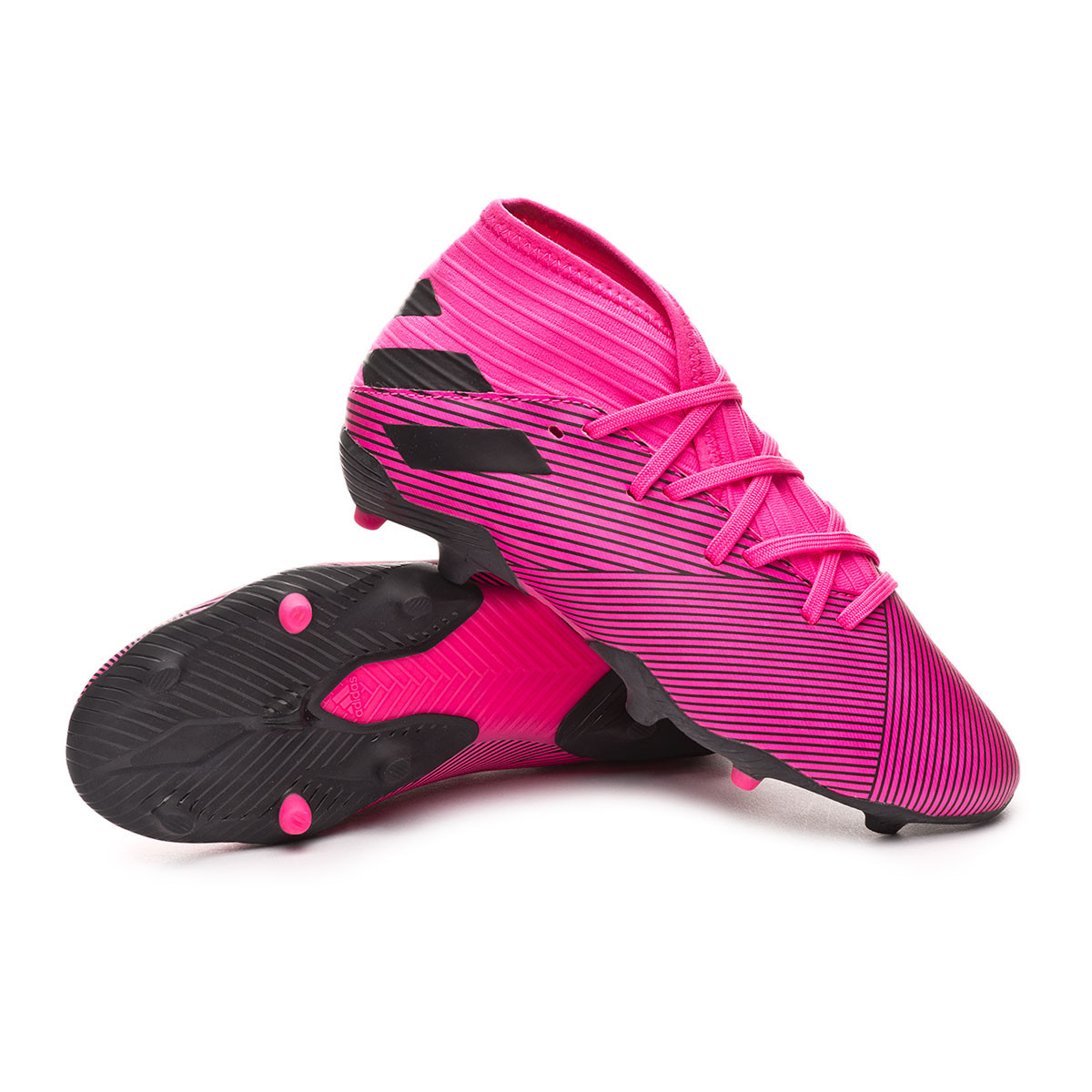 Bota de fútbol adidas Nemeziz 19.3 FG Niño Shock pink-Core black-Shock pink  - Tienda de fútbol Fútbol Emotion