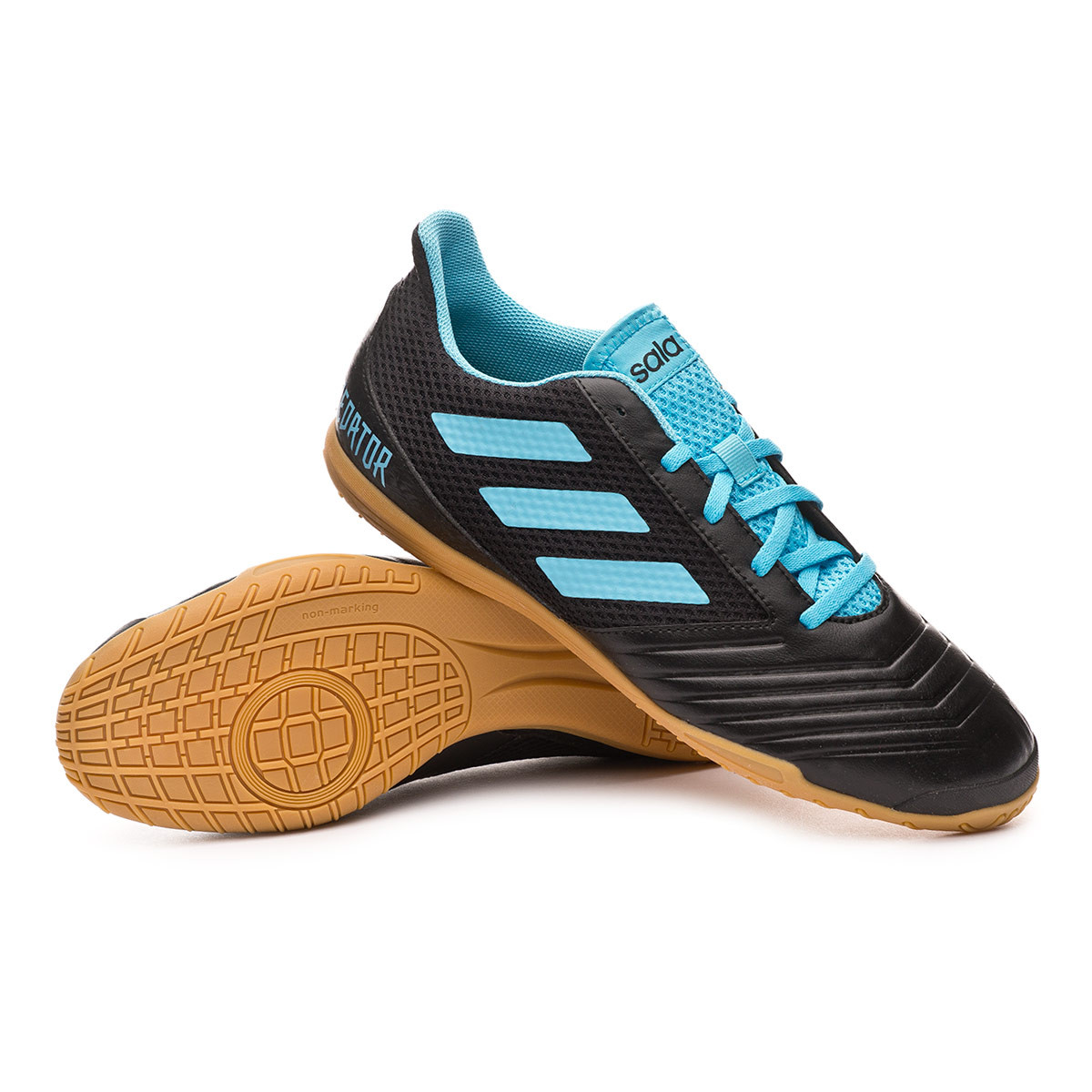 Futsal Boot adidas Predator 19.4 IN Sala Core black-Bright cyan-Solar  yellow - Football store Fútbol Emotion