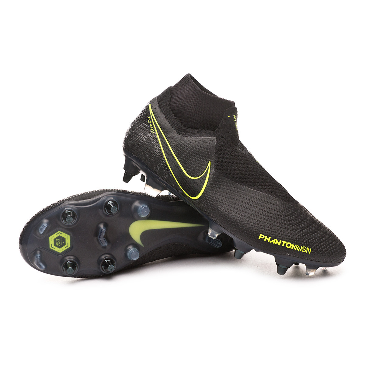 Football Boots Nike Phantom Vision Elite DF ACC SG-Pro Black-Volt -  Football store Fútbol Emotion