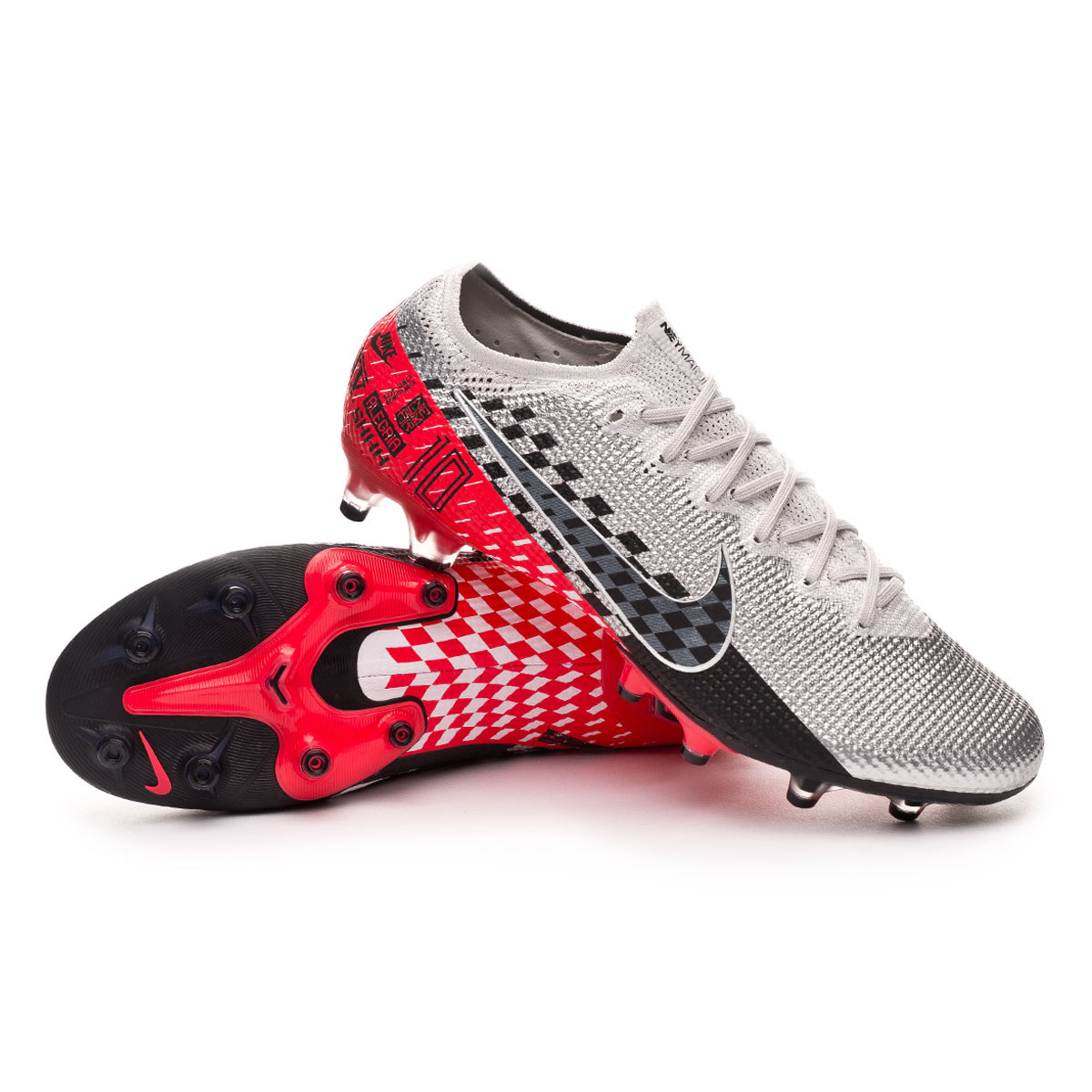 Football Boots Nike Mercurial Vapor XIII Elite AG-Pro Neymar Jr  Chrome-Black-Red orbit-Platinum tint - Football store Fútbol Emotion