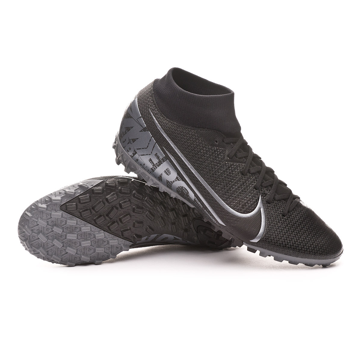 Football Boots Nike Mercurial Superfly VII Academy Turf Black-Metallic cool  grey - Football store Fútbol Emotion