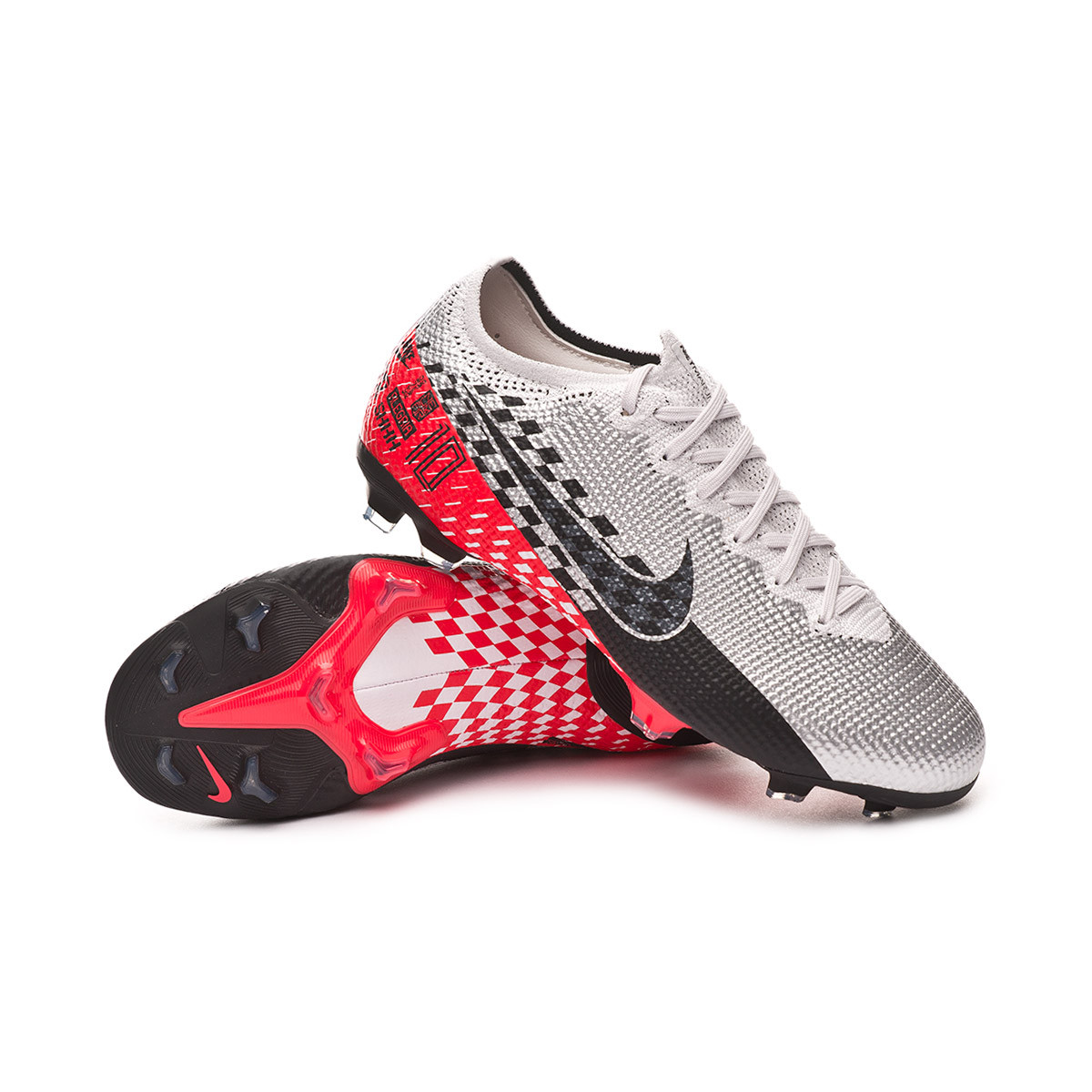 Football Boots Nike Kids Mercurial Vapor XIII Elite FG Neymar Jr  Chrome-Black-Red orbit-Platinum tint - Football store Fútbol Emotion