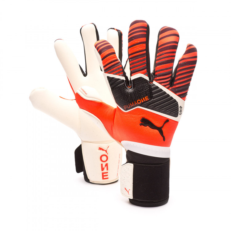 red and white football gloves