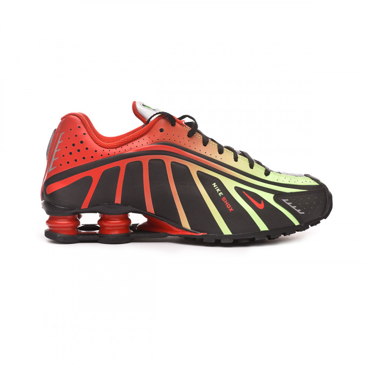 nike shox r4 black red