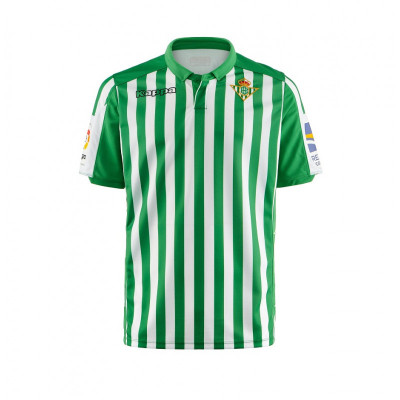 Camiseta Kappa Real Balompié Primera Equipación 2019-2020 Niño Blanco-Verde - Fútbol Emotion