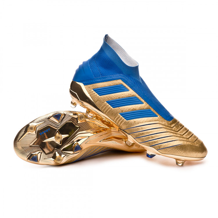 Bota de fútbol adidas Predator 19+ FG Gold metallic-Football blue 