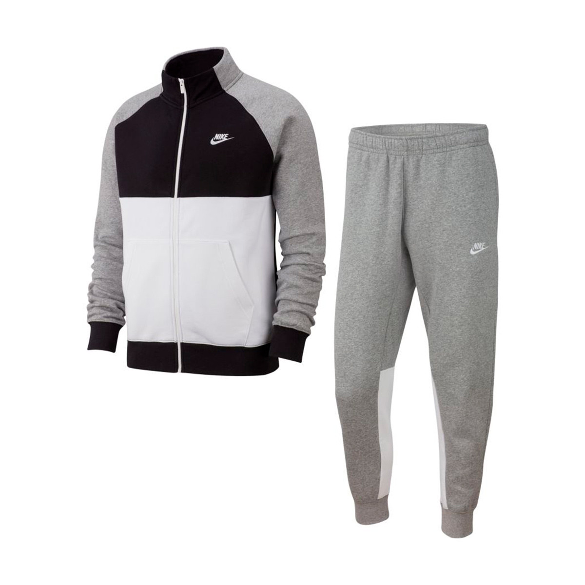 white and grey nike tracksuit