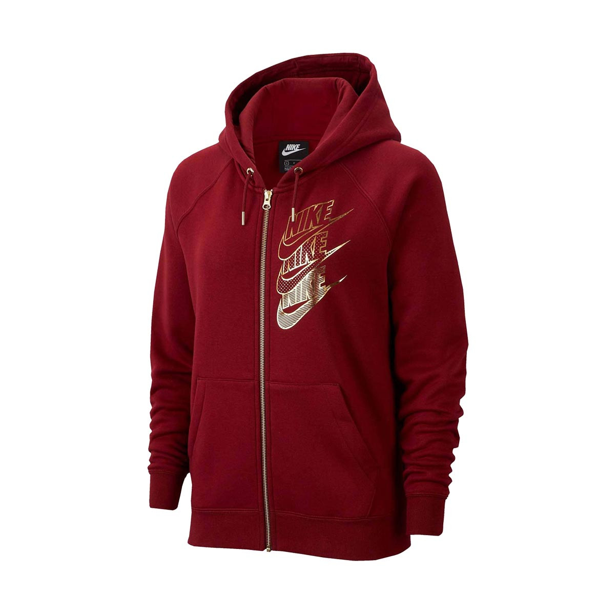 Sudadera Nike Sportswear Hoodie Full-Zip BB Shine Mujer Team red-Metallic  gold - Tienda de fútbol Fútbol Emotion
