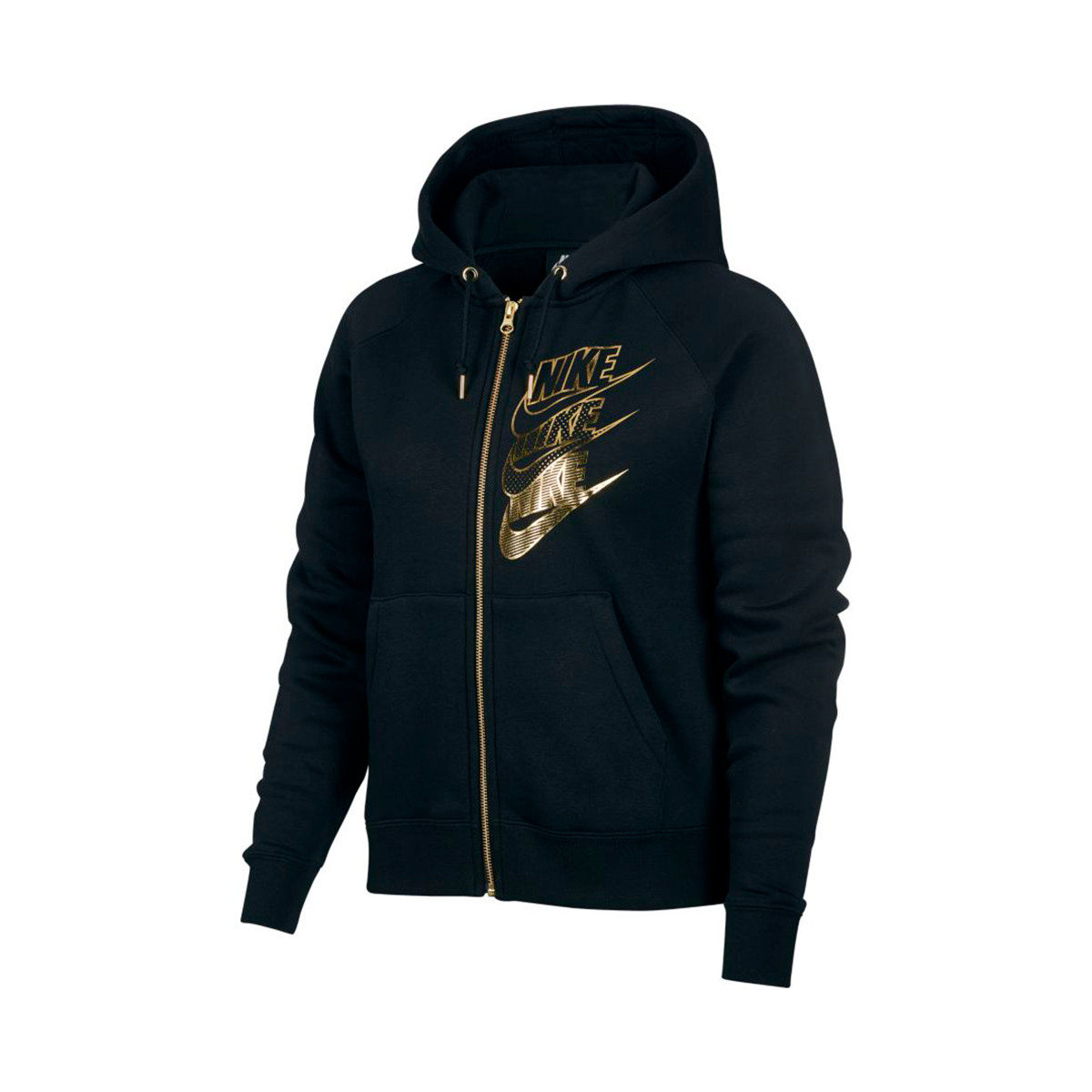 nike hoodie gold and black