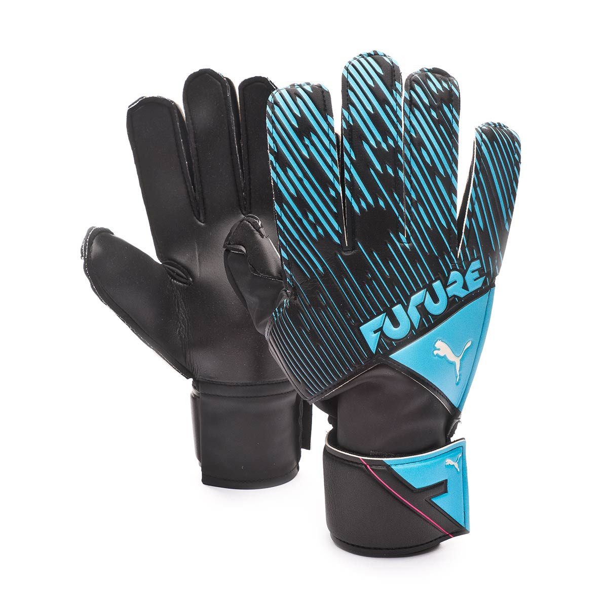 puma pink and blue gloves