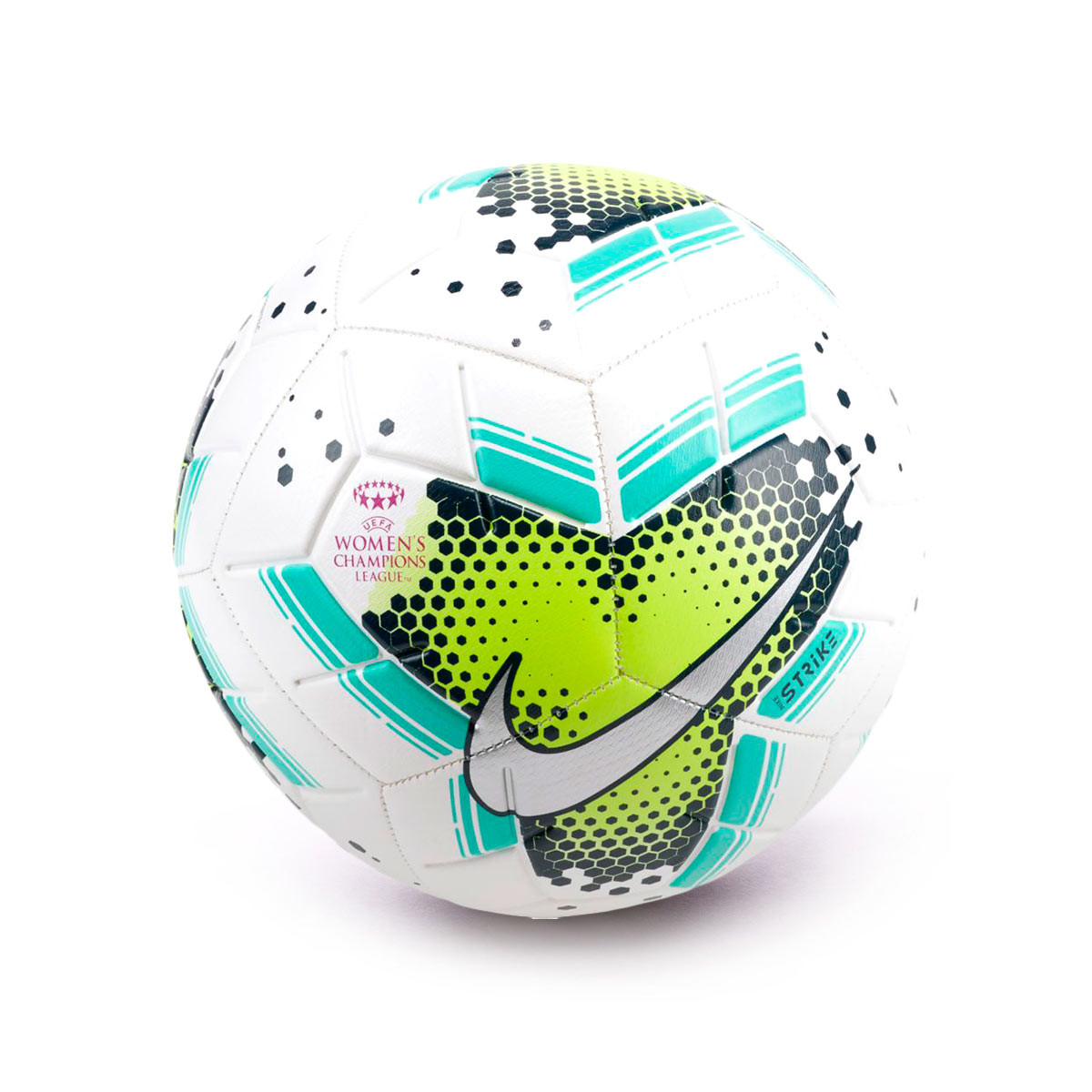 Ball Nike UEFA Women's Champions League Strike 2020 White-Volt-Aurora green  - Football store Fútbol Emotion