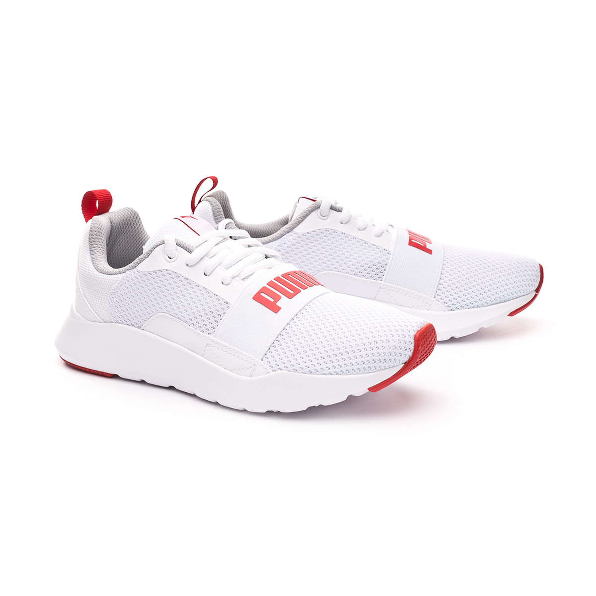 puma white and red