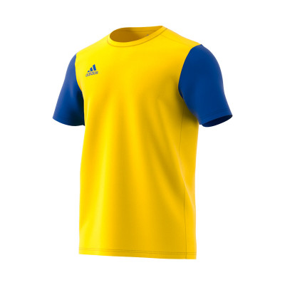foso dramático Desnudo Camiseta adidas Estro 19 m/c Niño Yellow-Bold Blue - Fútbol Emotion