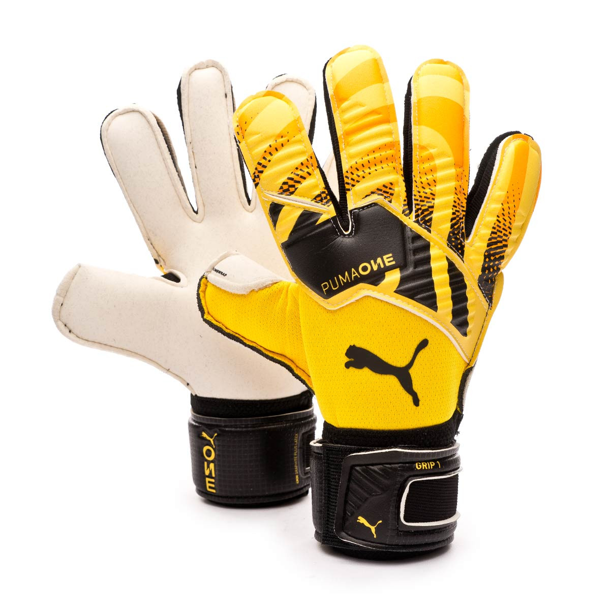 black and yellow football gloves