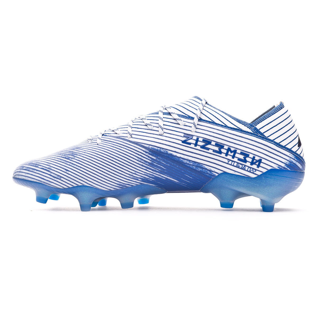 blue and white football boots