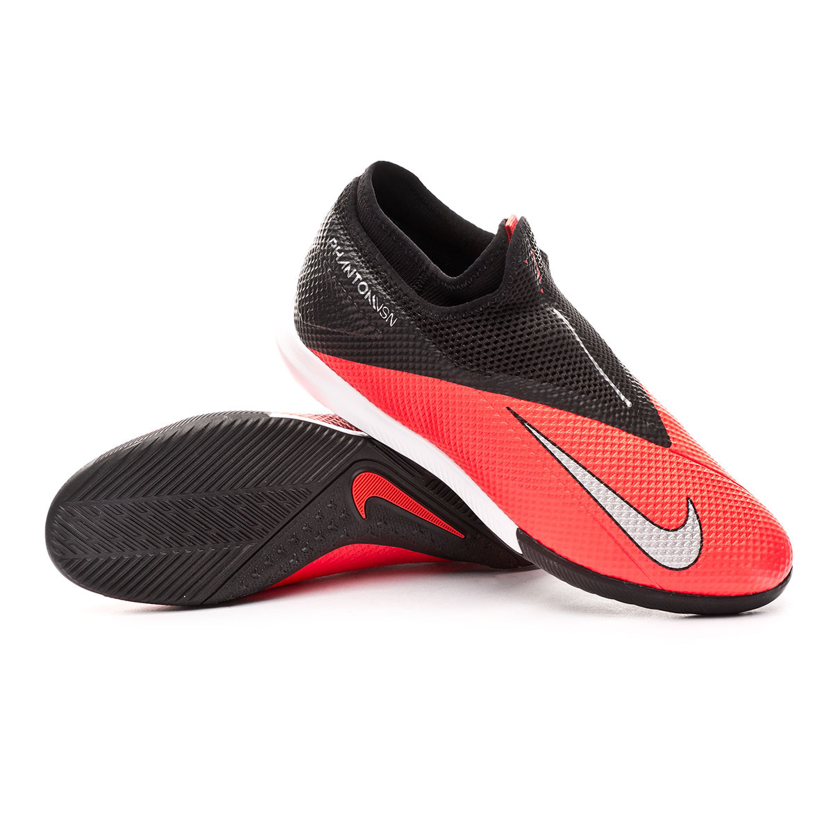Futsal Boot Nike Phantom Vision II Academy DF IC Laser crimson-Metallic  silver-Black - Football store Fútbol Emotion