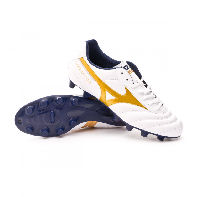 white and gold football boots