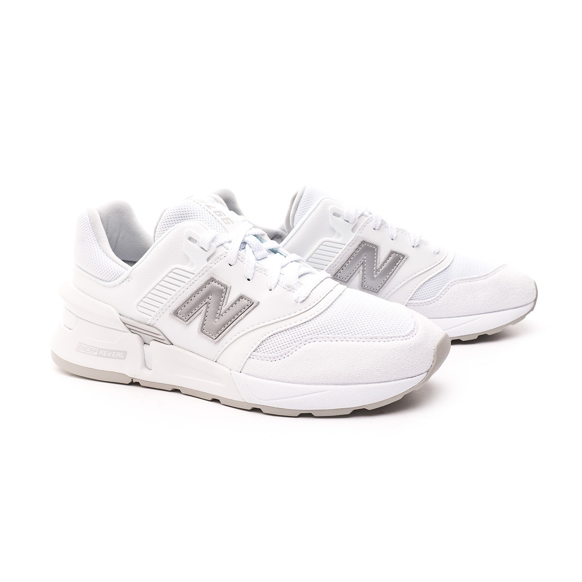 new balance 997 white trainers