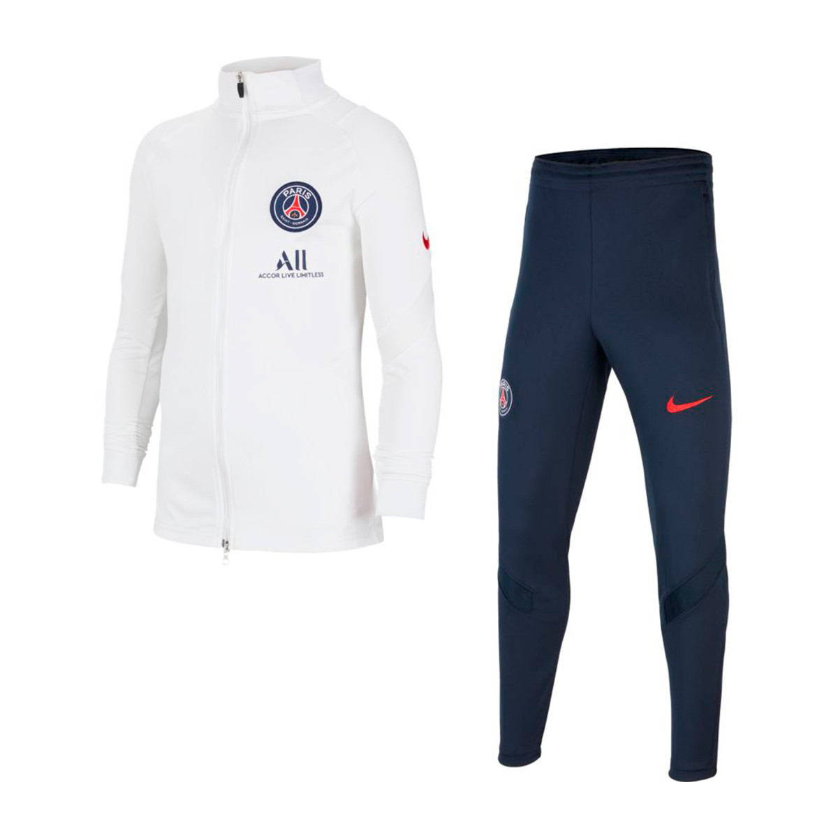 Chándal Nike Paris Saint-Germain Dri-Fit Strike 2020-2021 Niño  White-University red - Tienda de fútbol Fútbol Emotion
