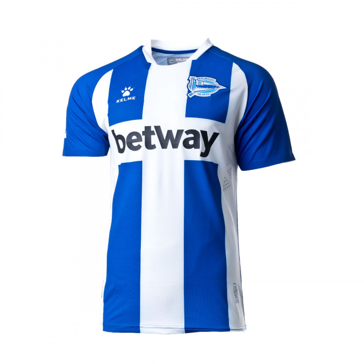 Jersey Kelme CD Alavés Primera Equipación 2019-2020 Sponsor Blue-White -  Football store Fútbol Emotion