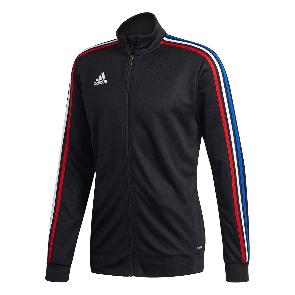 red and blue adidas shirt