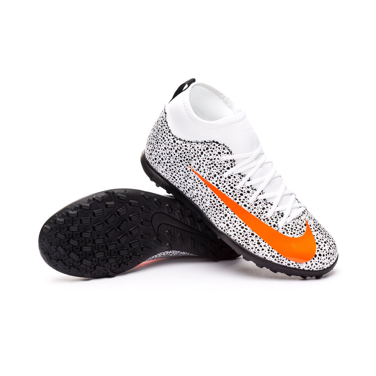 Bota de fútbol Nike Mercurial Superfly VII Club CR7 Turf Niño White-Total  orange-Black - Tienda de fútbol Fútbol Emotion