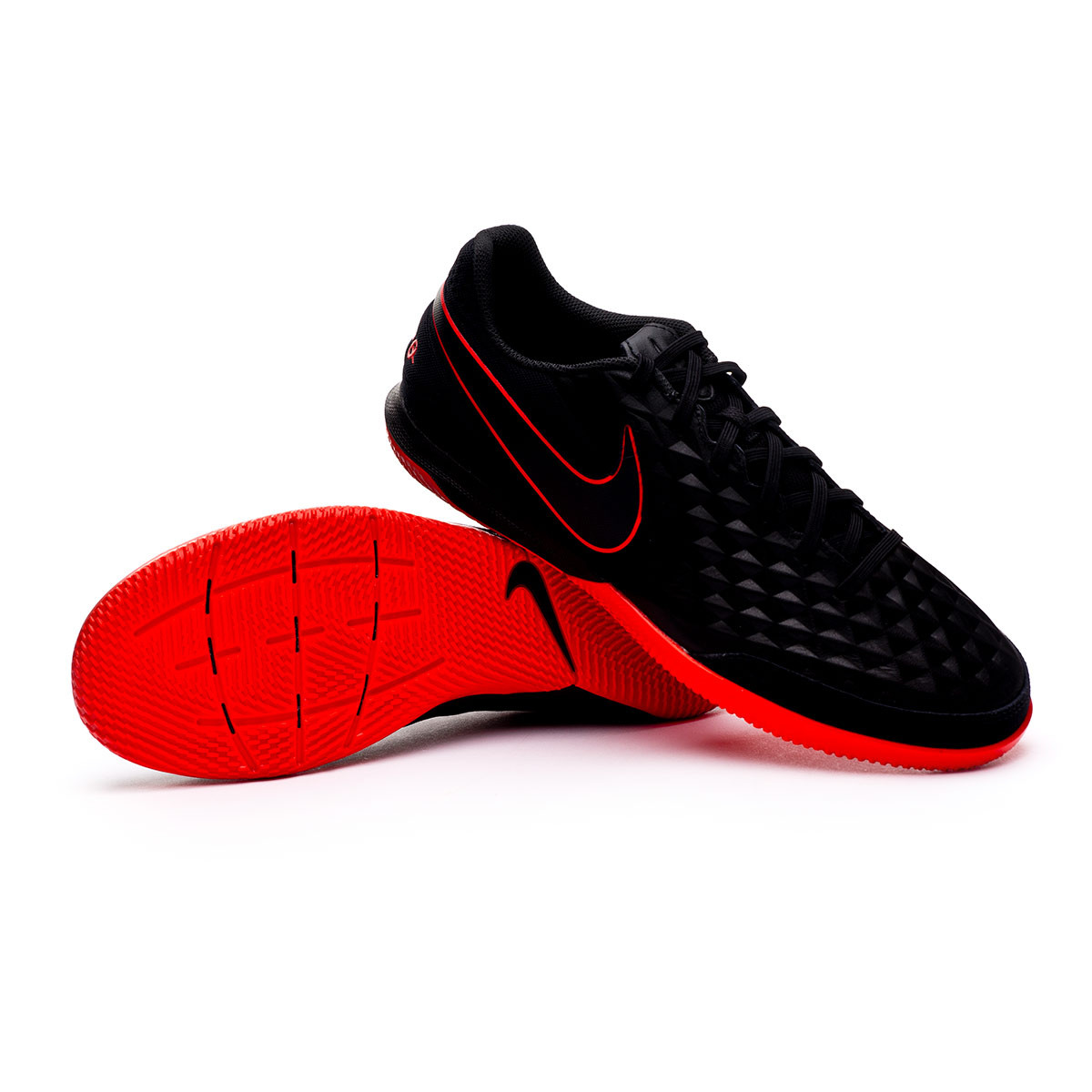 Futsal Boot Nike Tiempo Legend 8 Academy IC Black-Dark smoke grey-Chile red  - Football store Fútbol Emotion