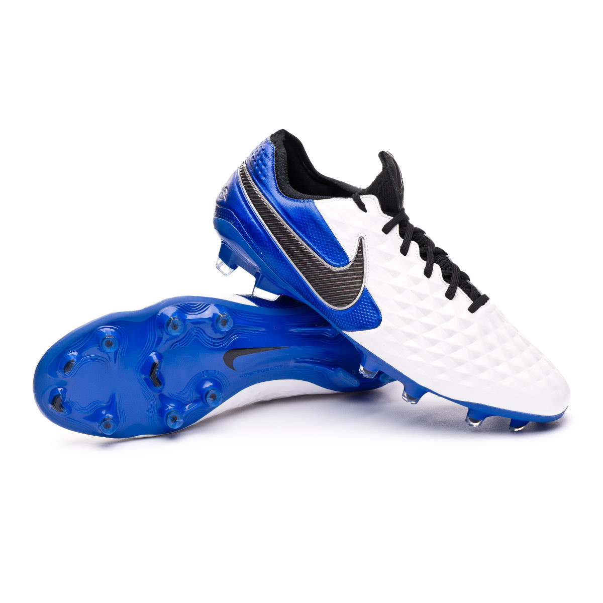Football Boots Nike Tiempo Legend VIII Elite FG White-Black-Hyper  royal-Metallic silver - Football store Fútbol Emotion