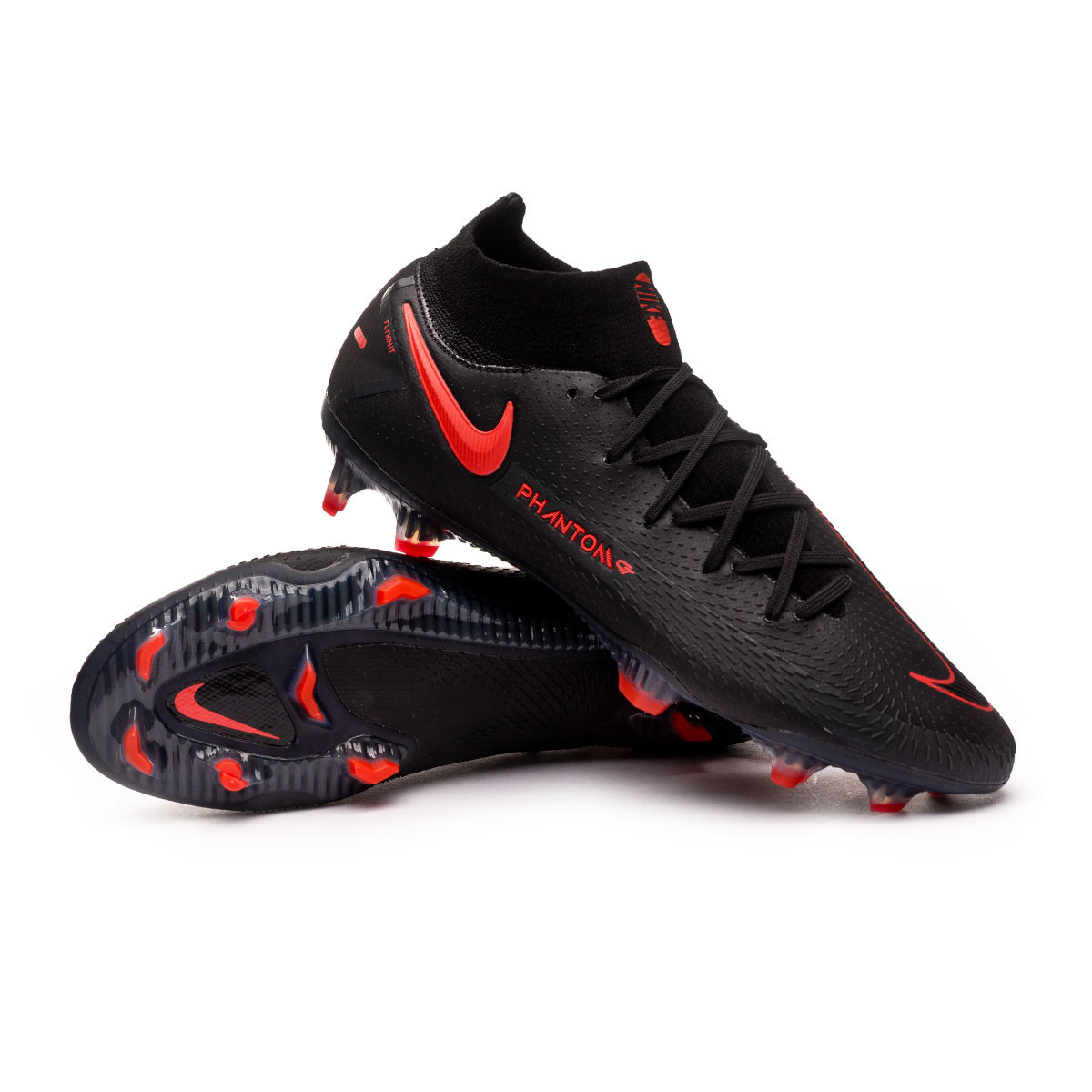 Bota de fútbol Nike Phantom GT Elite DF FG Black-Chile red-Dark smoke grey  - Tienda de fútbol Fútbol Emotion