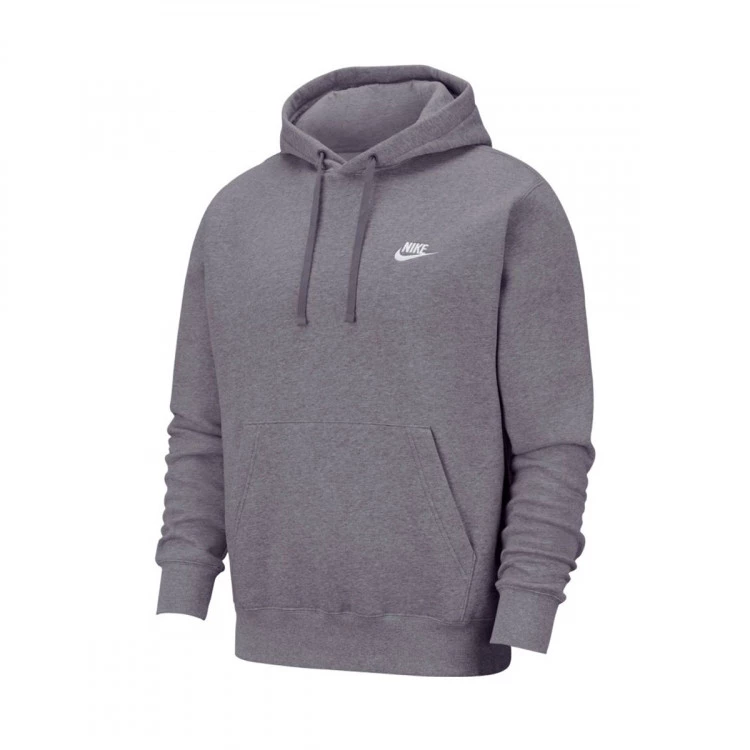 Nike - Sudadera Sportswear Club Hoodie, Unisex, Charcoal heather-Anthracite-White, L