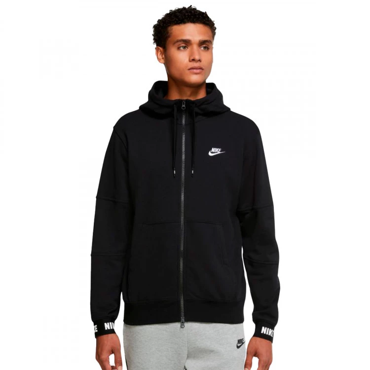 Jacket Nike Sportswear Sport Essentials French Terry Full Zip Hoodie Black White Futbol Emotion