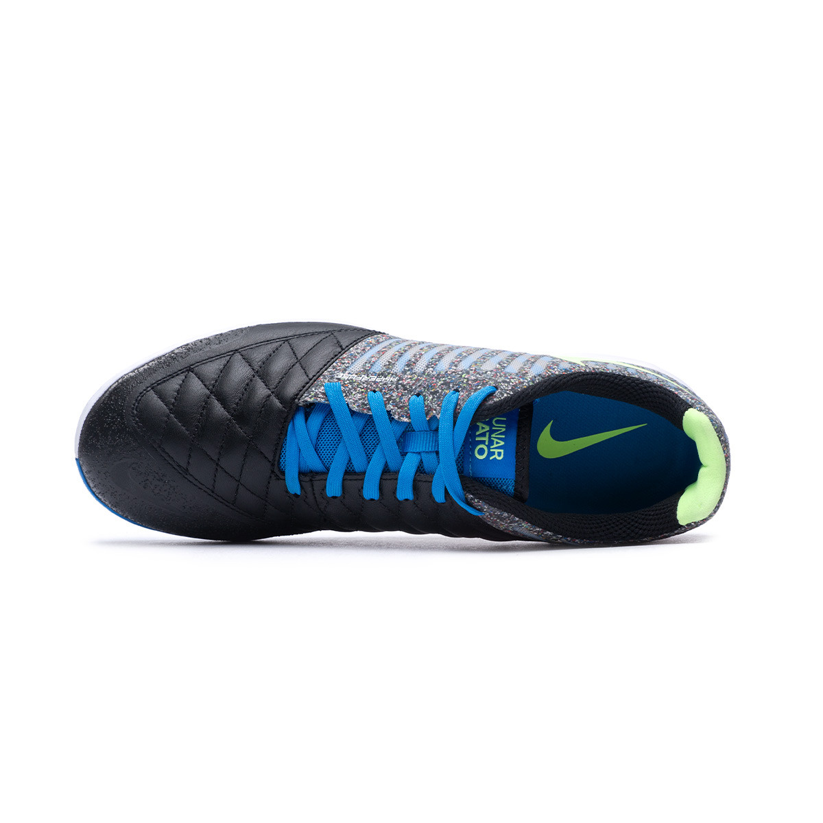 Náutico Nominal Ananiver Zapatilla de Fútbol sala Nike Lunar Gato II Black-Lime Glow-Blue - Fútbol  Emotion
