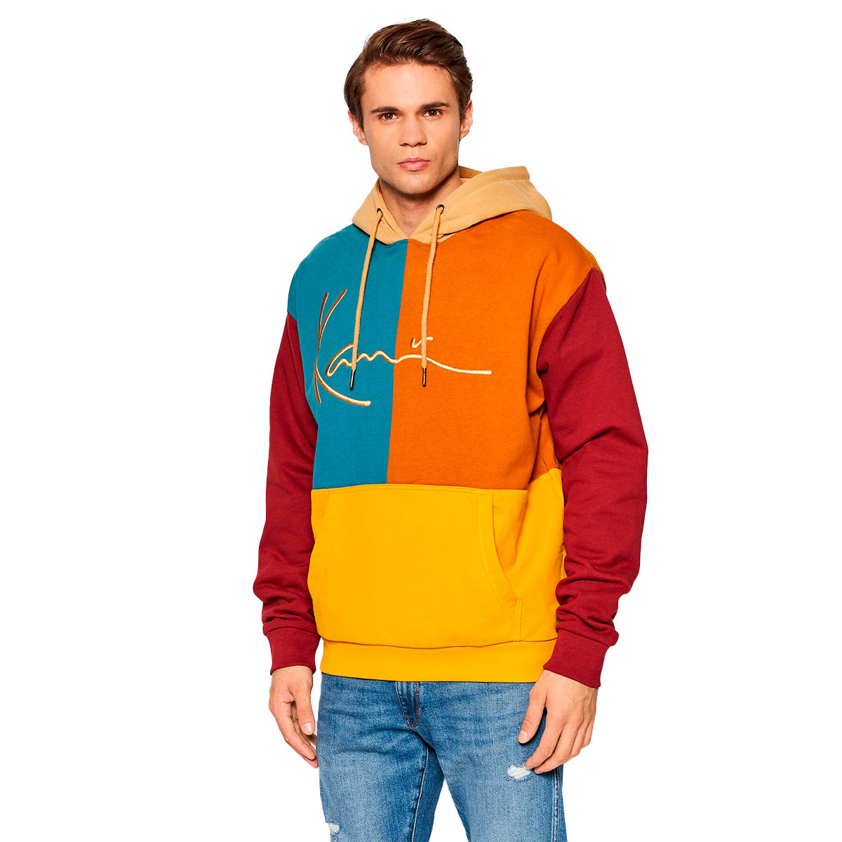 Sweatshirt Karl Kani Signature Block Hoodie Multicolour - Fútbol Emotion